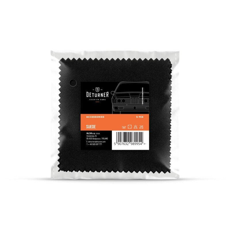 Auto keramisko pārklājumu aplikācijas salvete - DETURNER SUEDE Black 10x10cm 5pcs - DETURNER - ALLSTARS