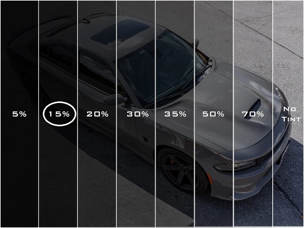 Auto logu tonēšanas plēve Metalizētā 15% Image