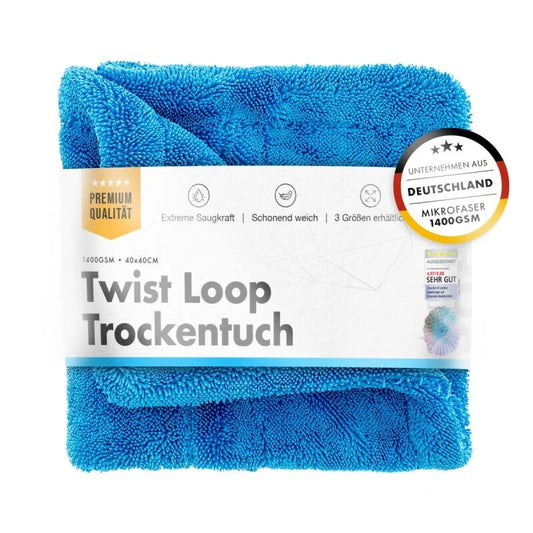 CHEMICALWORKZ SHARK TWISTED TOWEL BLUE 1400GSM 40x40cm - Dvielis žāvēšanai
