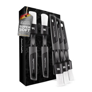 CHEMICALWORKZ WHITE SOFT DETAILING BRUSH SET - Tīrīšanas otu komplekts