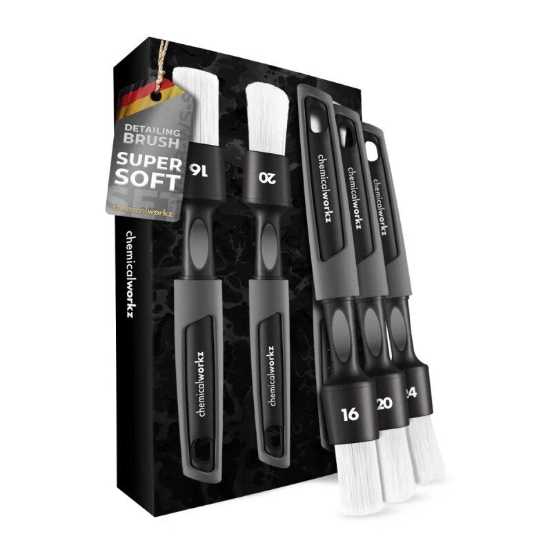 CHEMICALWORKZ WHITE SOFT DETAILING BRUSH SET - Tīrīšanas otu komplekts