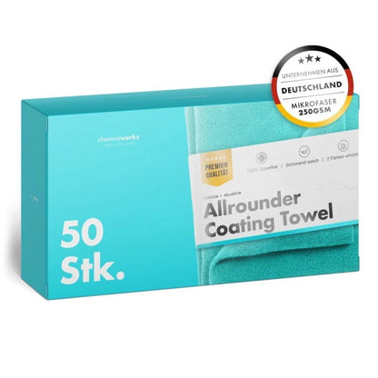 CHEMICALWORKZ ALLROUNDER COATING TOWEL 250GSM, 40x40cm 50gab., mikrošķiedras dvielis