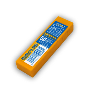 Pakeičiamas asmens OLFA AB-50S iš nerūdijančio plieno, 9 x 80 x 0,38 mm, 13 segmentų, 50 vnt.